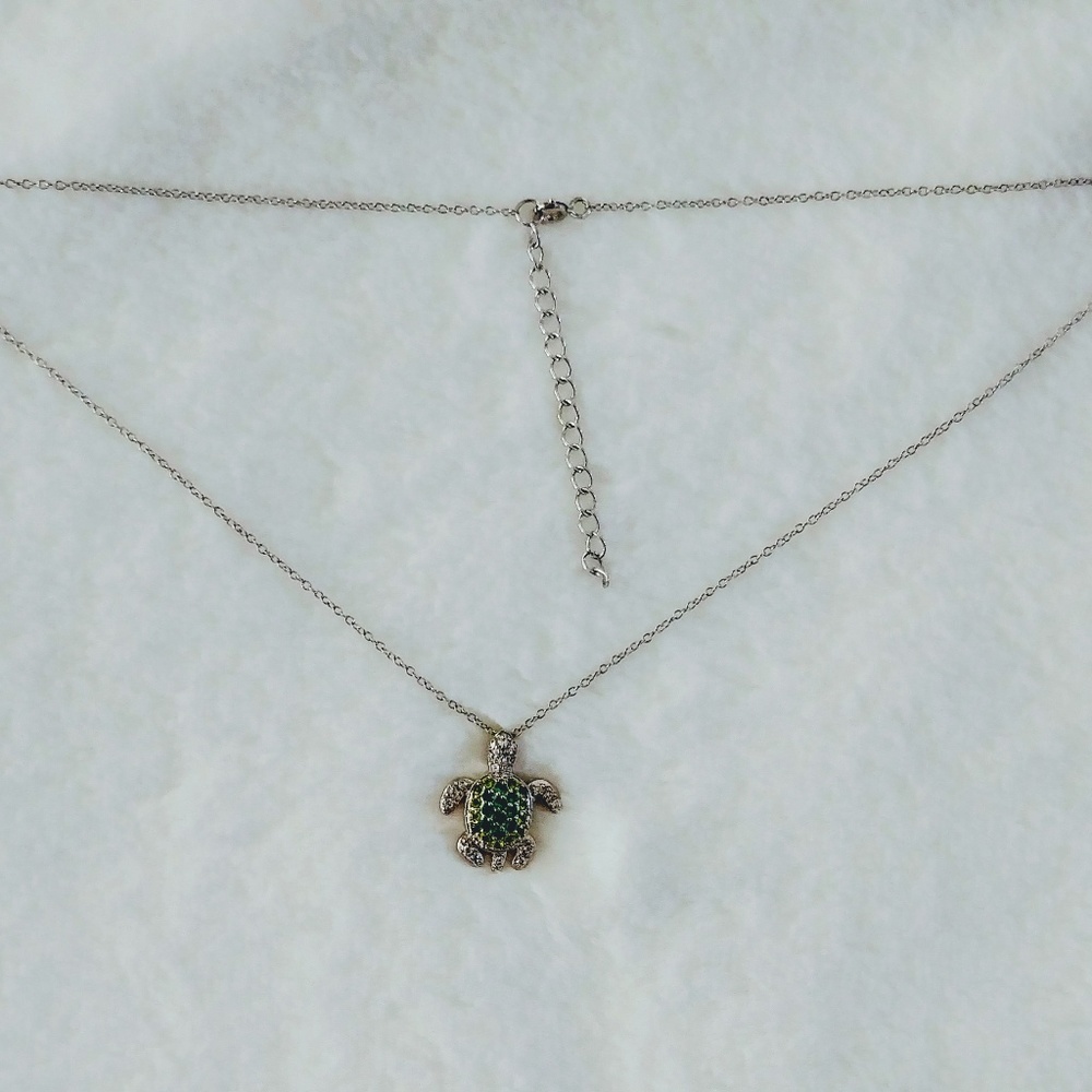 Sterling Silver Turtle Necklace - image 2